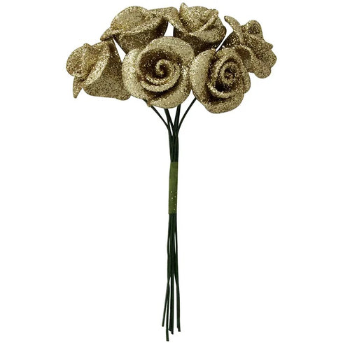 Foam Glitter Rose Flowers (available in 2 colours)
